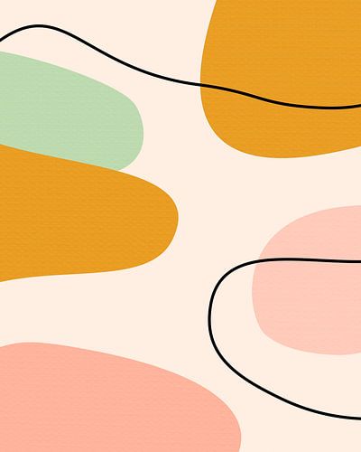 Organische Formen in sanften Pastelltönen