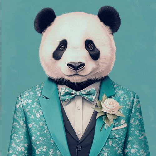 Panda in een elegant pak