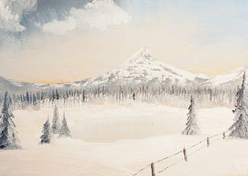 Winterlandschap in olieverf van beangrphx Illustration and paintings