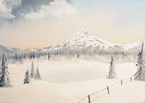 Winter landscape in oil by beangrphx Illustration and paintings
