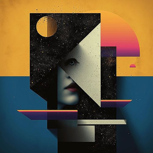 Geometric abstract portrait