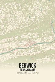 Alte Karte von Berwick (Pennsylvania), USA. von Ortsdrucke
