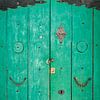 Smaragdgroene houten deur uit Ibiza-stad | Reis- en Straatfotografie van Diana van Neck Photography