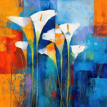 Bloemen schilderij | Witte Lelies van I ❤ Bloemen