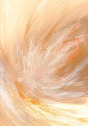 Abstract schilderij in zand en terracota - Zand Licht