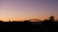 Skyline Nijmegen vanuit Ooijpolder, Nederland