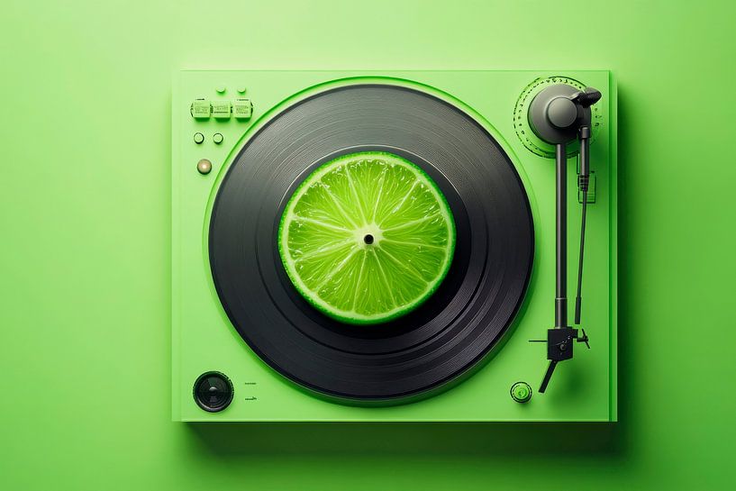 Record player with lime by Poster Art Shop