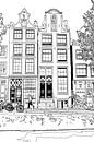 Tekening Brouwersgracht 48 Amsterdam Pentekening Lijntekening van Hendrik-Jan Kornelis thumbnail