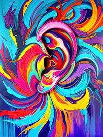 An ear in the flow of colours, in the echo of hearing by AidasignArt