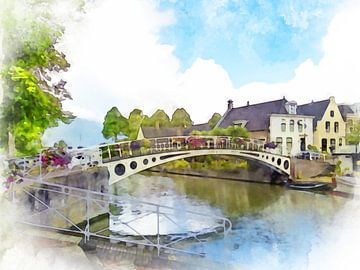 The Bonte Bridge in Dokkum, Friesland.