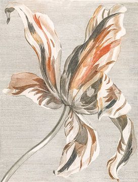 Abstract tulp met lijnenspel van Kjubik