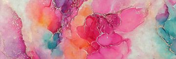 Vleugje Roze | Abstracte Bloei in Beweging van Whale & Sons