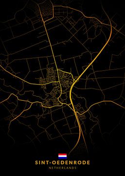 Stadsplattegrond Sint-Oedenrode Modern Zwartgoud van Kenda Maruyama