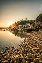 Strand und Hafen im Sonnenaufgang, vribnik krk Kroatien von Fotos by Jan Wehnert Miniaturansicht
