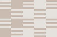 Dambordpatroon. Moderne abstracte minimalistische geometrische vormen in beige en wit 17 van Dina Dankers thumbnail