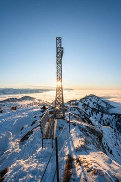 Sonnenuntergang bei Obheiter über der Nagelfuhkette von Leo Schindzielorz