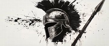 Roman helmet in black and white by Poster Art Shop