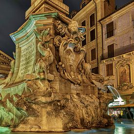 Pantheon (Rome) bij nacht van André van der Hoeven