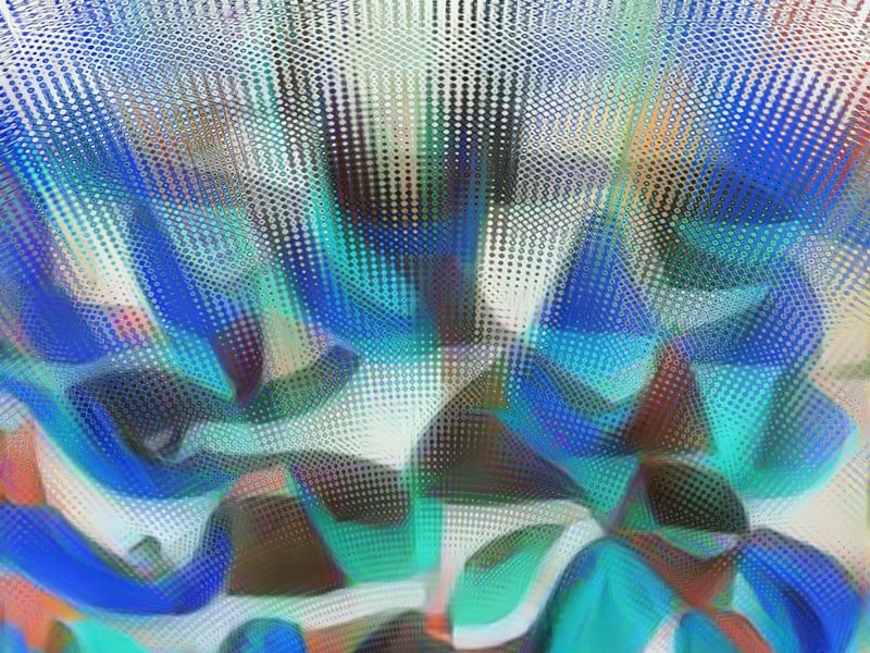 Abstraktes Punktmuster in rot blau grün von Maurice Dawson