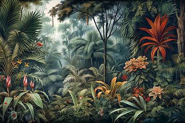 Tropical plants and flowers in the rainforest by May