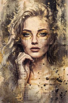 Golden beauty - portrait in hotel chic interior style by Emiel de Lange