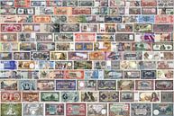 Collage de vieux billets de banque du monde entier par Roger VDB Aperçu