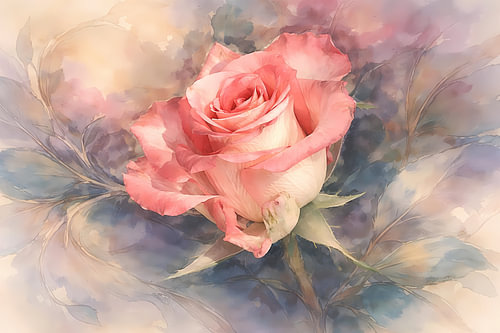 Rose, Aquarell