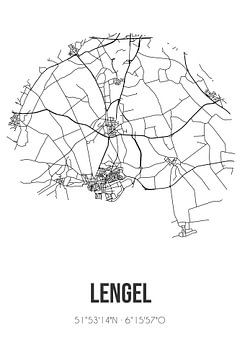 Lengel (Gelderland) | Karte | Schwarz und Weiß von Rezona