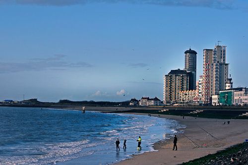 Vissers op het strand van Vlissingen