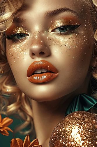 vrouw Glamour look retro stijl