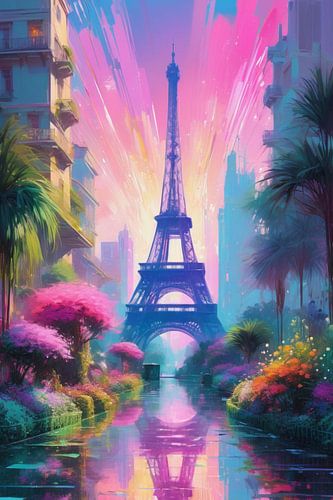 De Eifeltoren  in abstracte kunst.