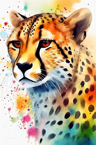 Watercolour of a cheetah