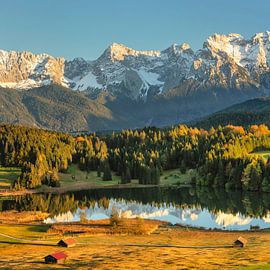 Geroldsee and Karwendel mountains at sunset by Markus Lange