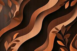 Wavy abstract design in earth tones by Digitale Schilderijen