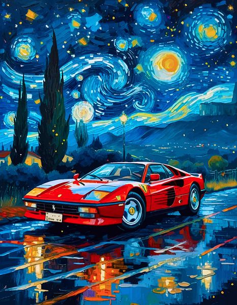 Ferrari Testarossa Starry Night by MIROKKU