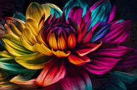 Rainbow Dahlia by Sabine Wagner thumbnail