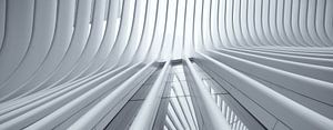 Ein Panorama der Oculus World Trade Center Transportation Hub Station am Ground Zero in Manhattan, N