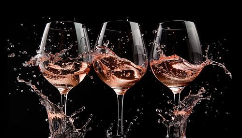 Rosé wijn splash portret panorama