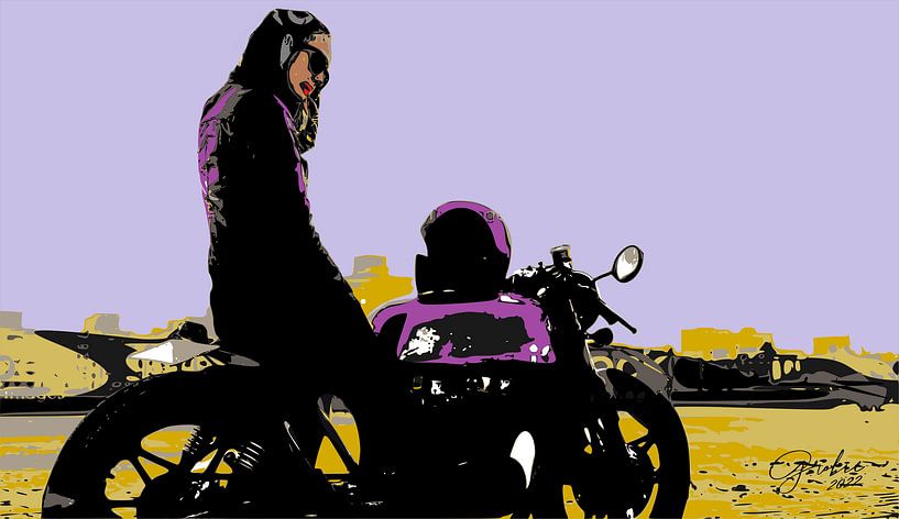 Mädchen auf Motorrad von ! Grobie
