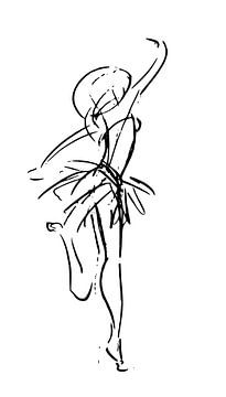 Inkt pen illustratie ballet danseres