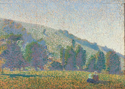 Emile Bernard - Two Breton Women in a Meadow