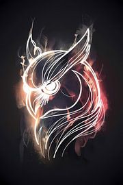 Eule aus Feuer und Schatten - Mächtige Kunst von Art & Soul Creations