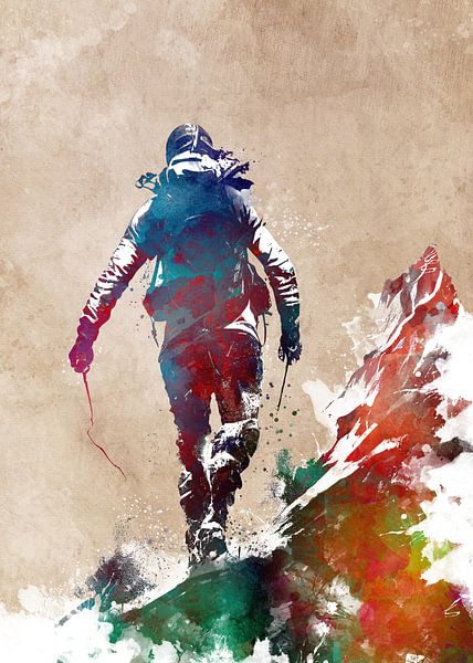 Mountaineer climbing sport art #mountaineer #climbing #sport by JBJart Justyna Jaszke