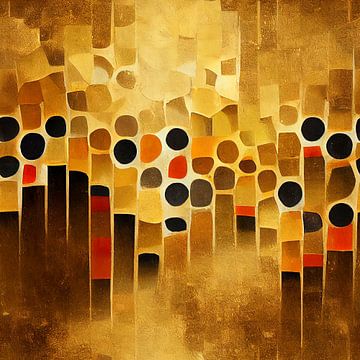 Abstract patroon in de stijl van Gustav Klimt #V van Whale & Sons.