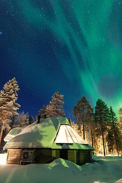 Aurora Borealis over Fins Lapland sur Luc Buthker
