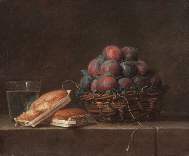 Korb voller Pflaumen, Anne Vallayer-Coster von Meisterhafte Meister