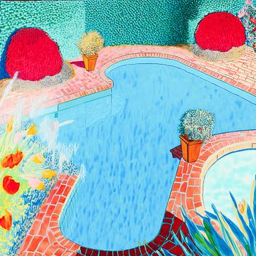 Jardin avec piscine sur Vlindertuin Art