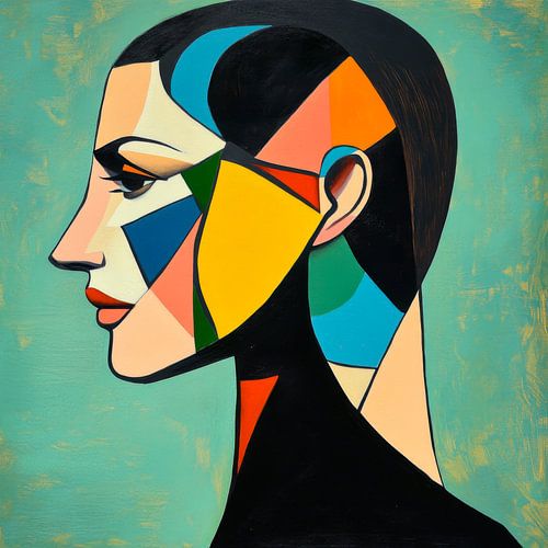 Portrait de profil haut en couleur