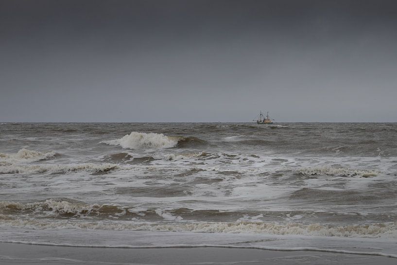 Restless sea at beach post 28 on Texel by Captured Created by Cathleen