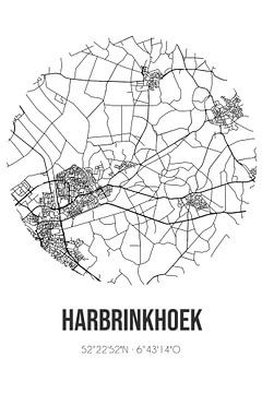 Harbrinkhoek (Overijssel) | Karte | Schwarz und Weiß von Rezona